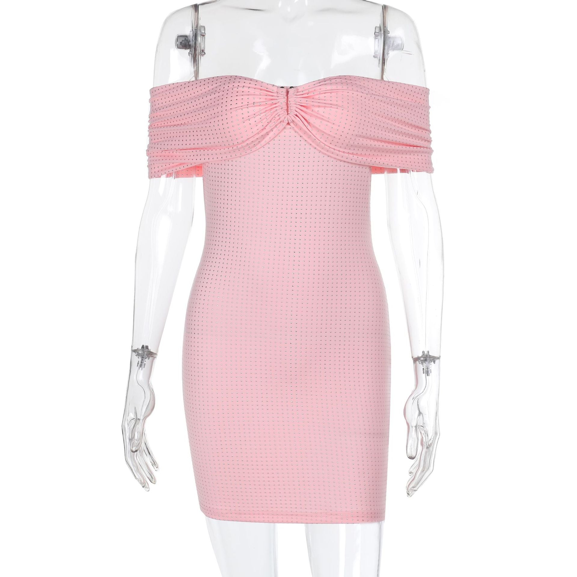 Spring Dress Socialite Elegant Slim Fit off Shoulder Hip Dress Women